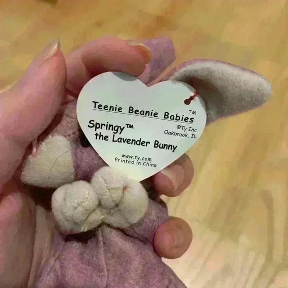 Springy the Lavender Bunny Beanie Baby - Picture 3 of 4